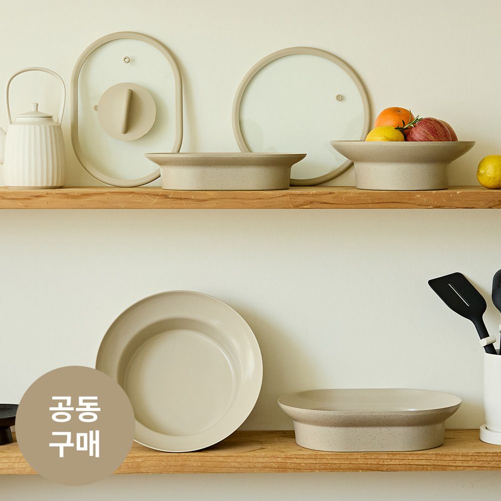 [공동구매] 데켓 주물 쿡플레이트 세트 (원형/오발), 인덕션에서 요리하고 식탁으로 바로!