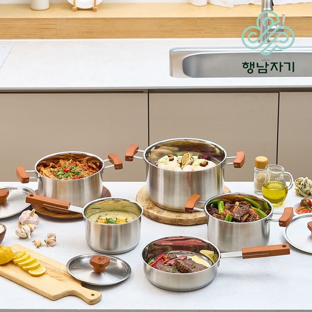 [행남자기] 헤리티지 프리미엄 스테인레스 냄비 5종 세트