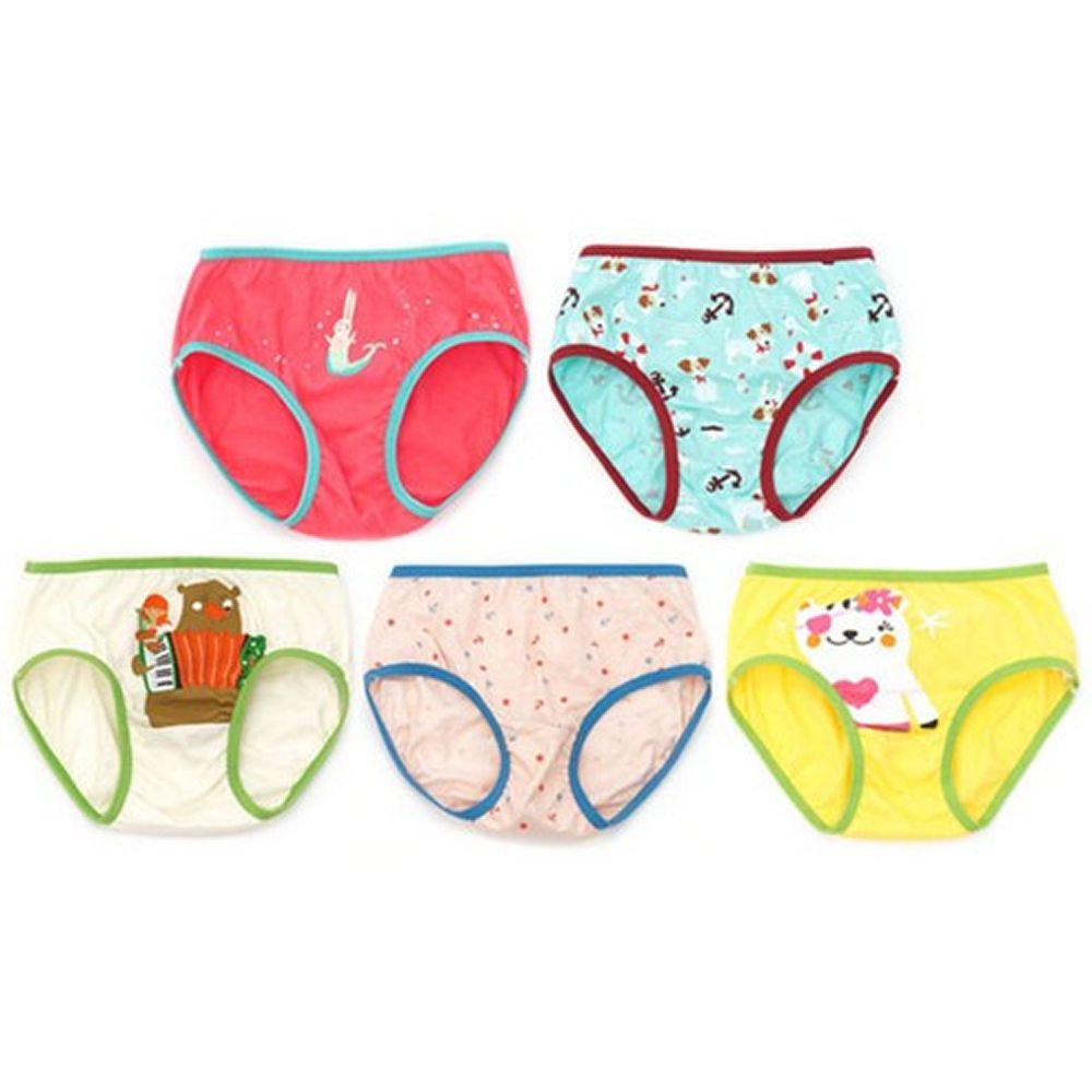 바토키 여아용 면 100% 유아동 팬티 5개입