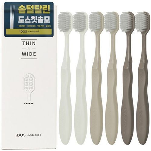 도스인어드밴스 씬앤와이드 4중 미세모 칫솔 (6P 세트)