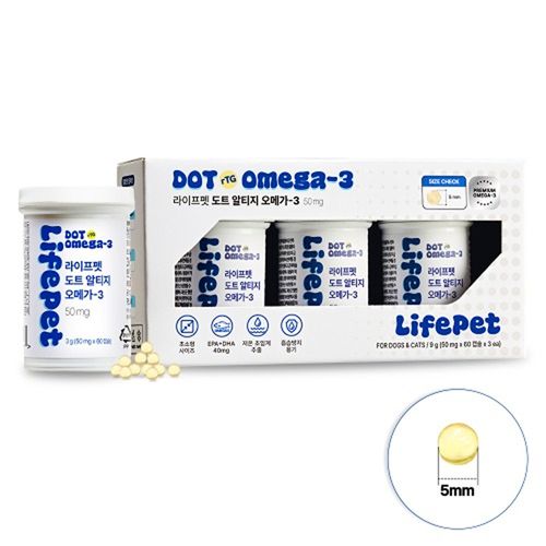 라이프펫 도트 알티지 오메가3 50mg 초소형 180캡슐
