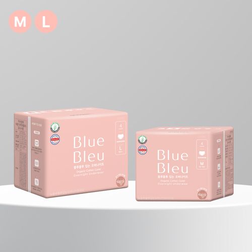 블루블루 유기농 순면커버 입는 오버나이트 생리대 (4P) M/L