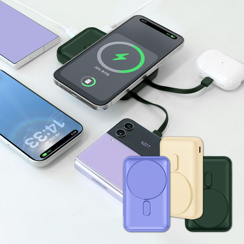 맥세이프 3in1 케이블내장 볼트 S20 보조배터리 10000mAh