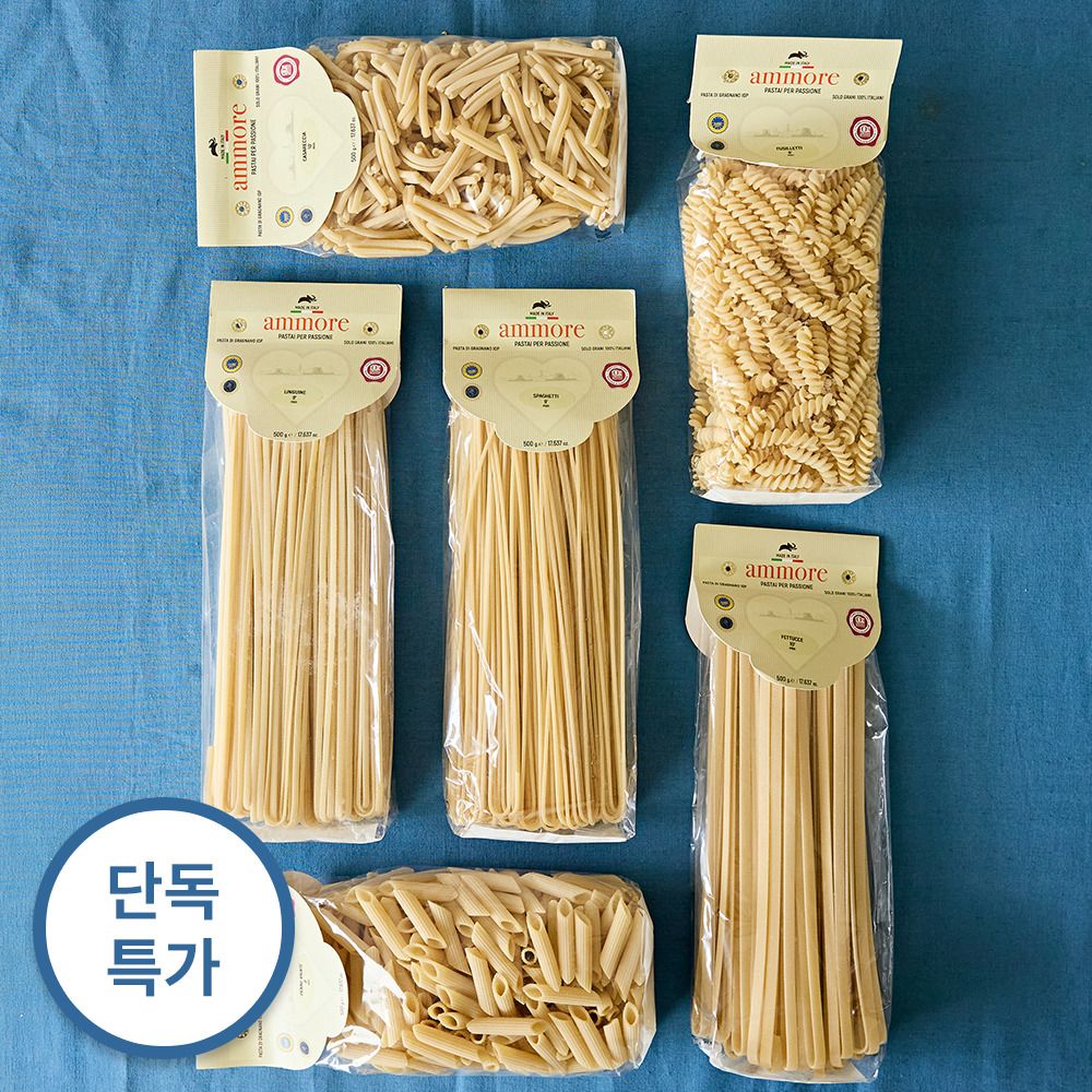 [이탈리아] 그라냐노 IGP 인증! 아모레 프리미엄 파스타 6종 (2개 세트)