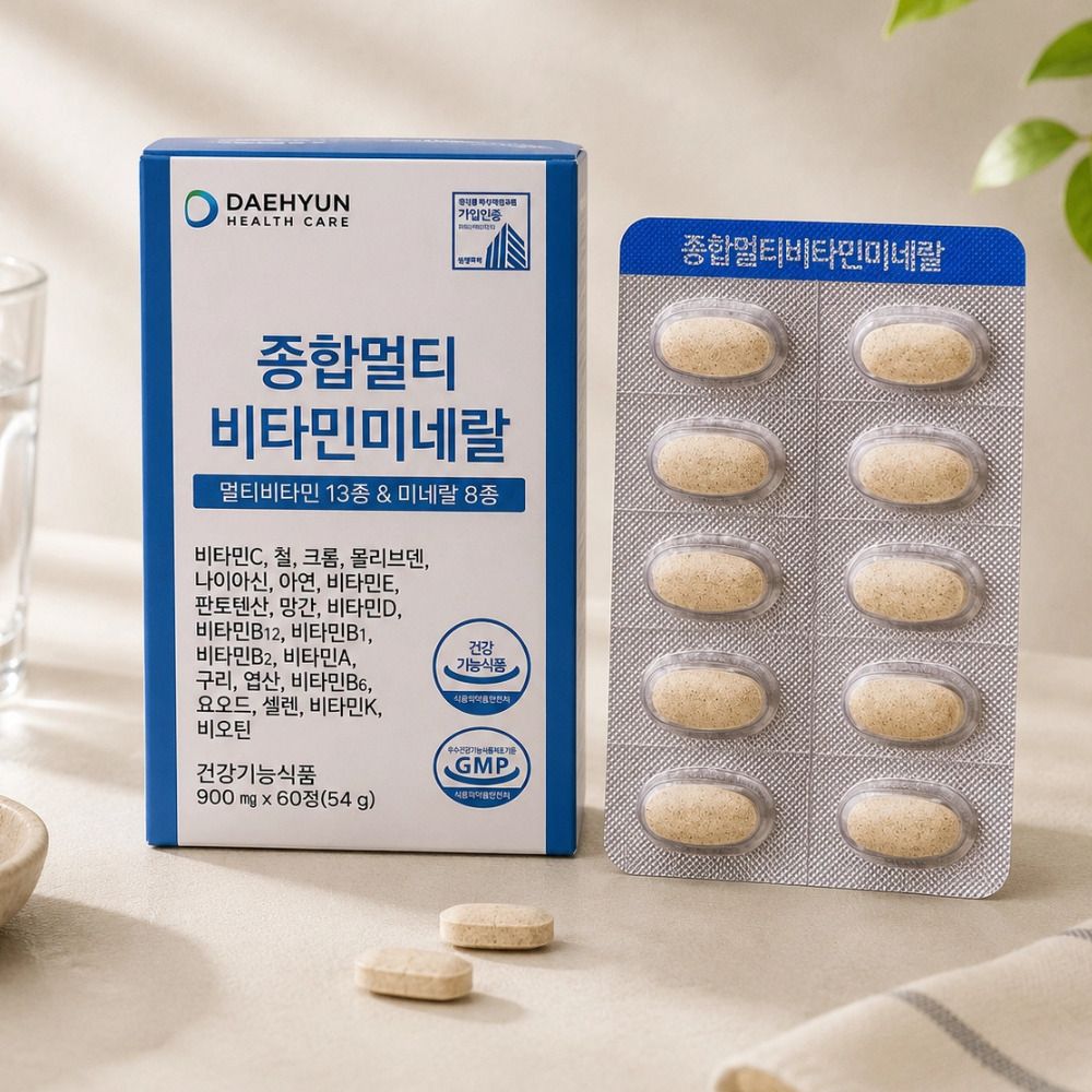 [창고대방출] 대현헬스케어 종합멀티비타민미네랄 1+1 (1박스 당 60정, 총 120정)