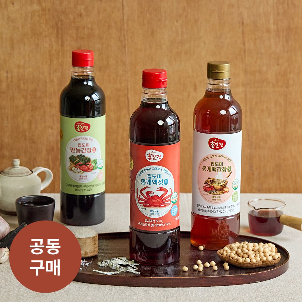 [공동구매] 집도미X홍일식품 만능 홍게액젓·간장 3종