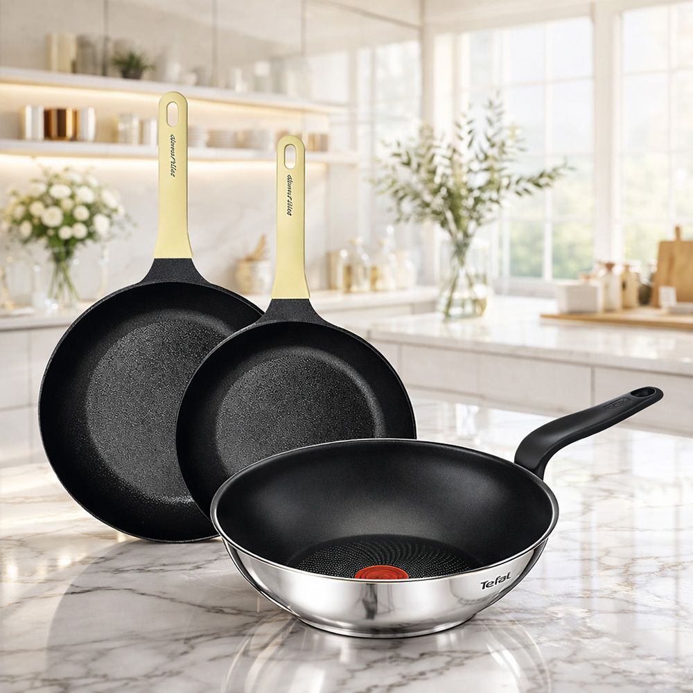 [테팔] G6 인덕션 프리즘 멀티팬28cm+죠르노펠리체 IH 프레쉬업 프라이팬 24cm+28cm