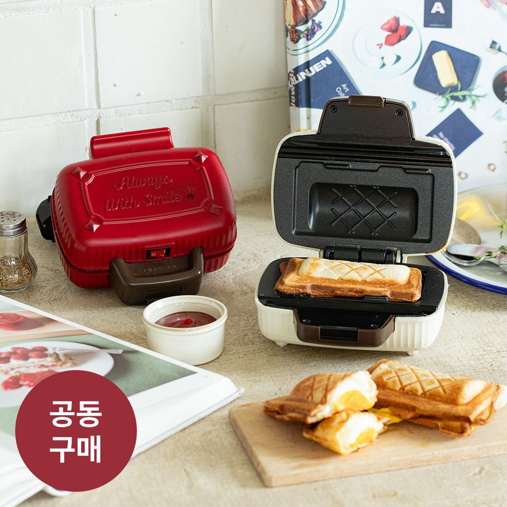 [공동구매] 바쁜 아침 식빵 한 장으로 뚝딱! 레꼴뜨 미니 샌드위치 메이커