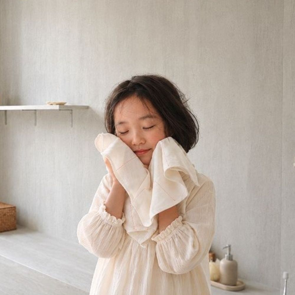 람스홈 국산 소창 3겹 순면 욕실 타월 2개입 (유아사용 가능)