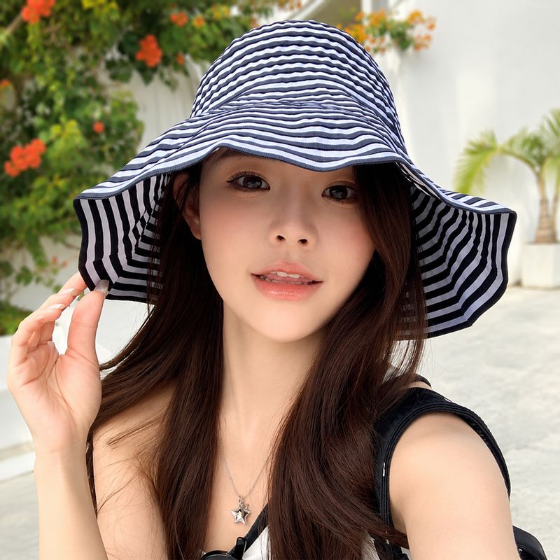 스트라이프 썸머 와이드 버킷햇 3color