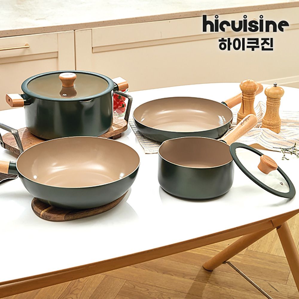[하이쿠진] IH 냄비 후라이팬 4종 세트