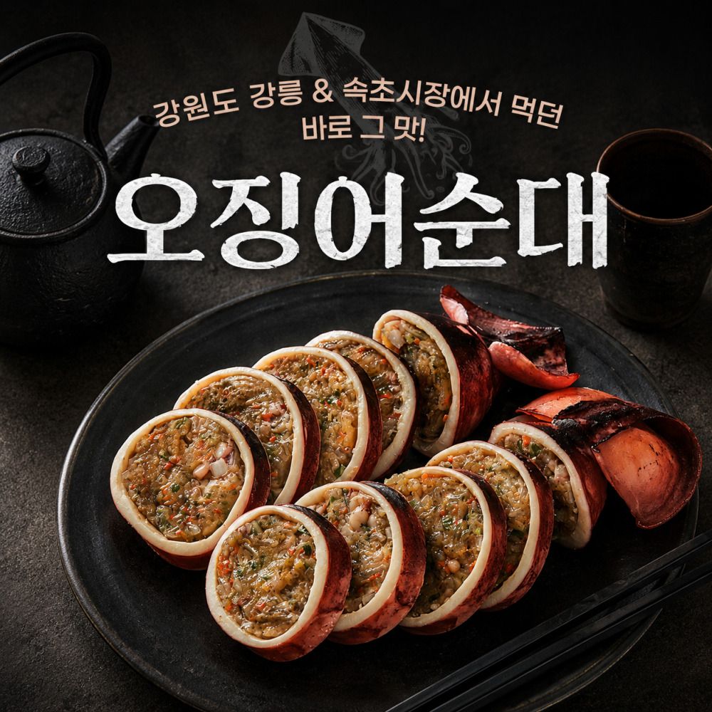 100% 자연산 여수올림 오징어순대 간편 슬라이스 380g