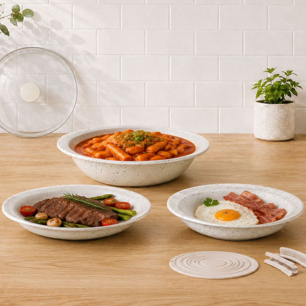 실리움 IH 인덕션 접시팬 플레이팅 세라믹코팅 멀티 팬 세트