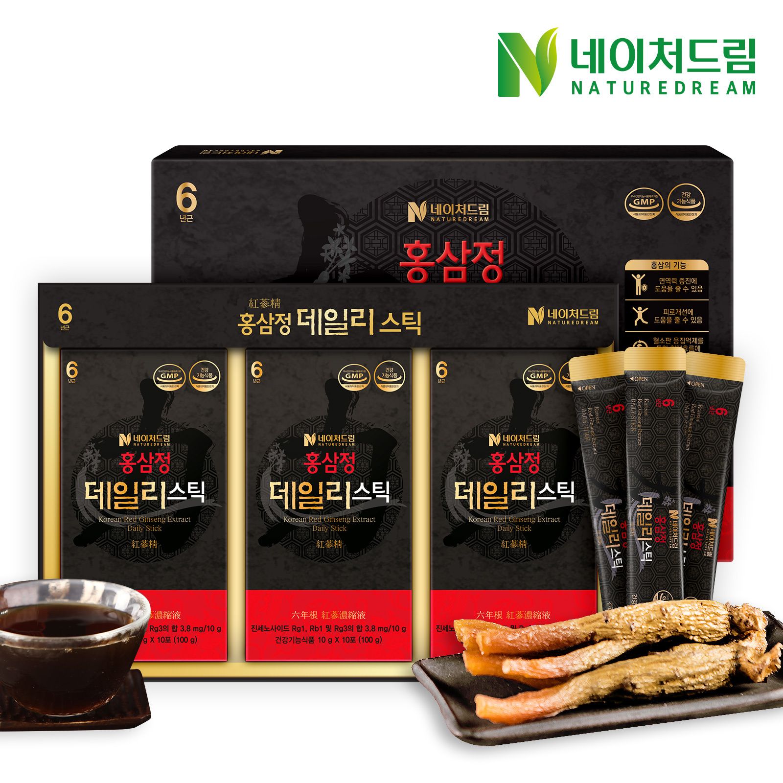 네이처드림 홍삼정 데일리스틱 10g x 30포 / 쇼핑백 포함
