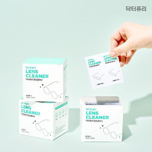 닥터퓨리 안경닦이 일회용 티슈 렌즈클리너 100매 x 3개