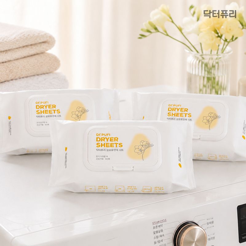 닥터퓨리 뽑아쓰는 고농축 건조기시트 섬유유연제 80매 x 3개 (향 선택)