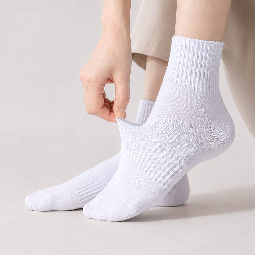 [5+5] 더블밴딩 무지 양말세트 남녀공용 단목 10켤레/중목8켤레