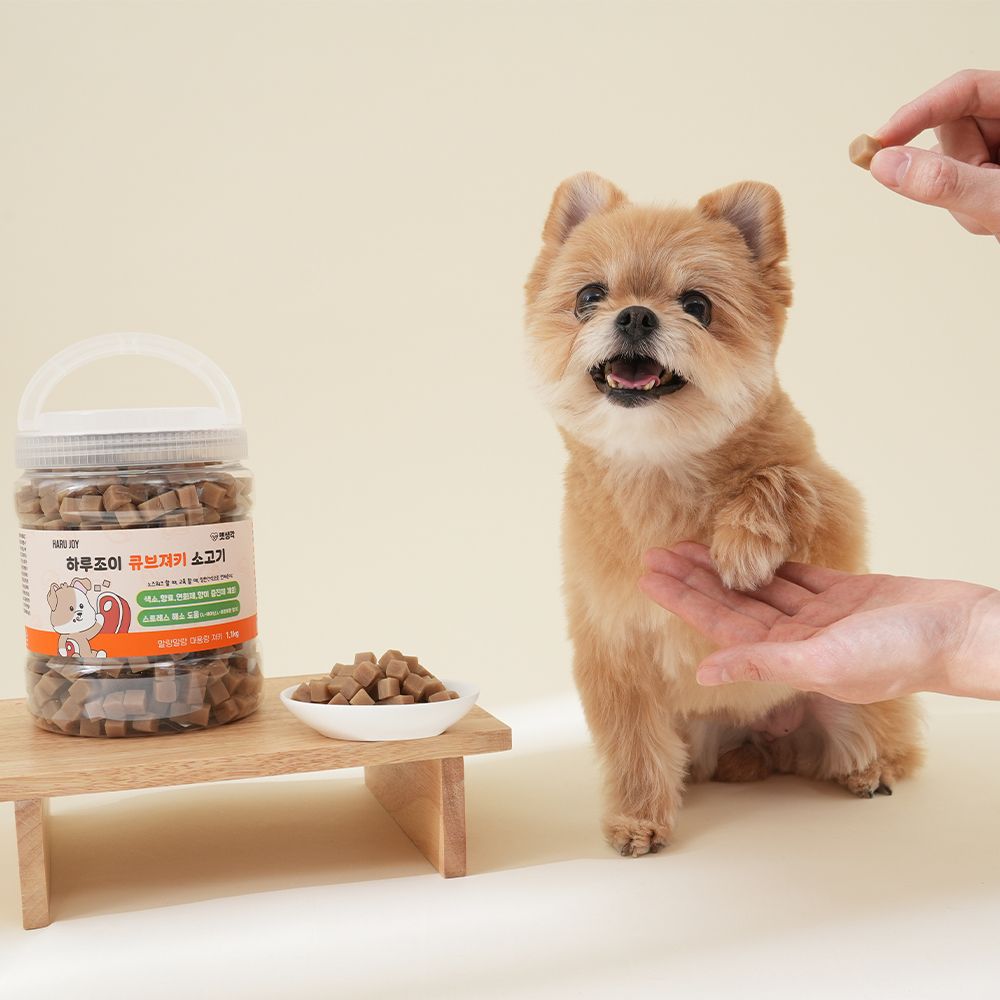 [펫생각] 큐브져키 대용량 강아지 간식 노즈워크 트릿 칭찬 훈련 소고기, 1.1kg