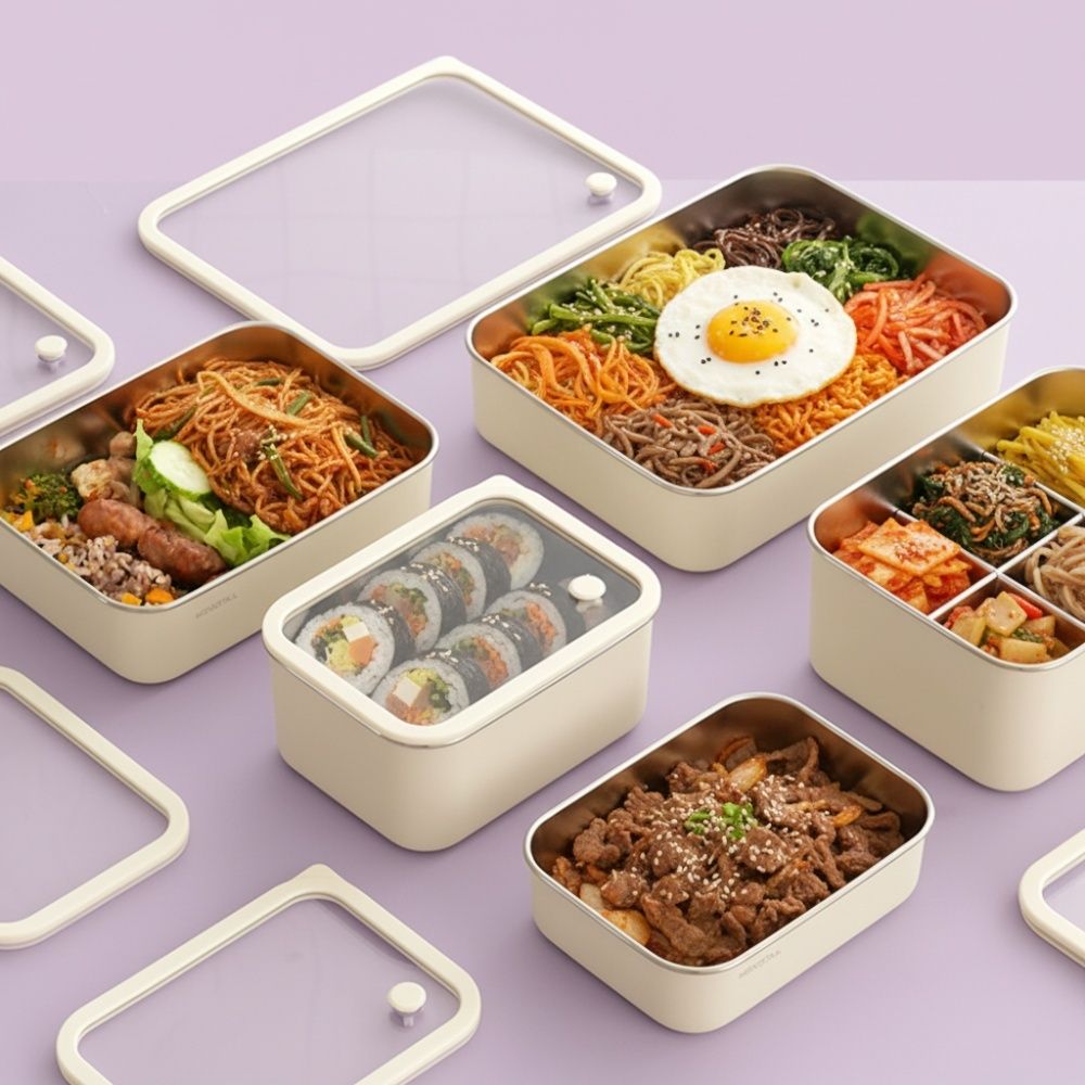 [26년 추석] 모노테일 무연마 스텐304 전자렌지 보관용기 5종 선물세트