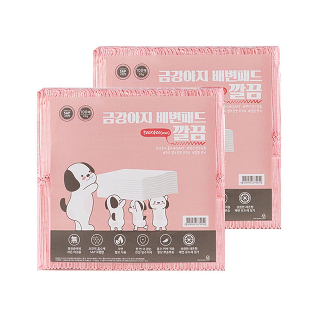 금강아지 배변패드 깔끔  50X40, (100매 x 2)