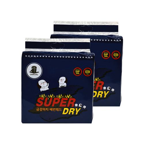 금강아지 10년동안 꾸준한 참숯 애견 배변패드 슈퍼드라이 50매 X 2팩 (50X40/35g)