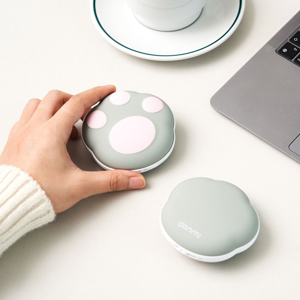 단미 고양이 양면발열 USB 충전식 휴대용 손난로 보조배터리 5000mAh