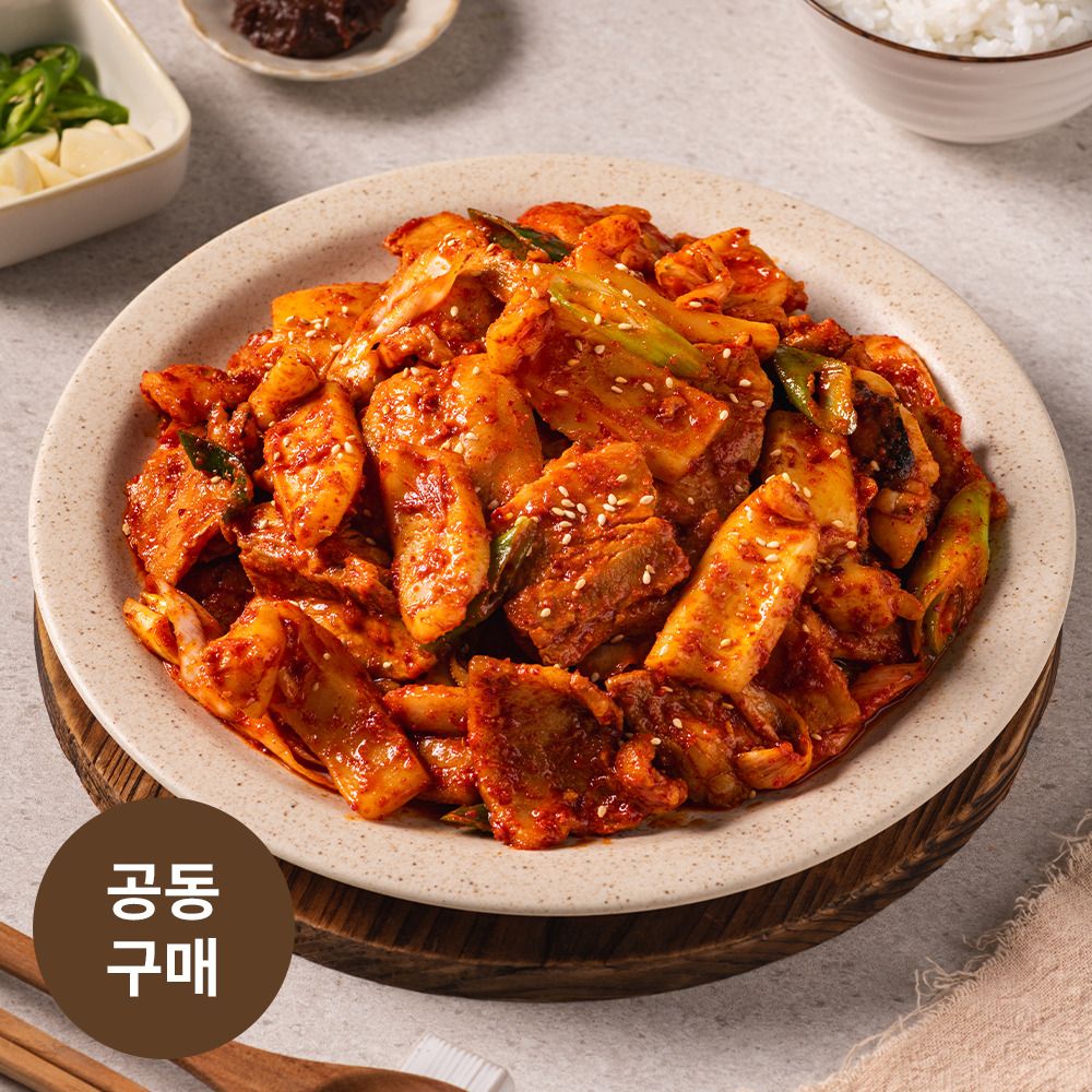 [공동구매] 두툼한 갑오징어와 부드러운 이베리코 삼겹살! '온미반' 갑오삼불고기(650g, 2팩)