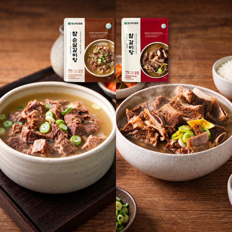 특허받은 육수! 진하게 우려낸 푸짐한 참 소갈비탕 (순살/뼈)