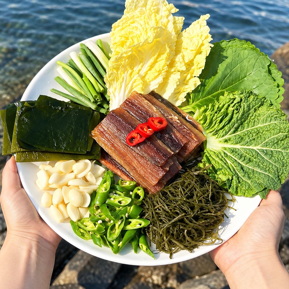 해풍맞은 쫀득한 겨울 별미! 구룡포 꽁치 과메기 단품/야채세트