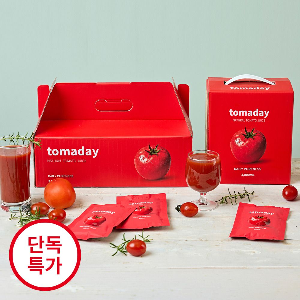 [단독특가] 익히고 곱게 갈아 진한 풍미! 토마데이 토마토 주스