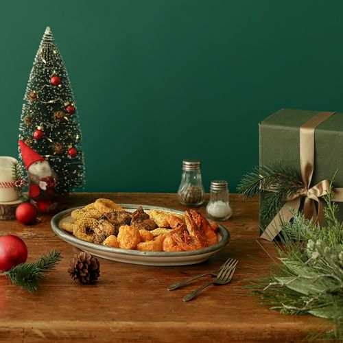 푸드렐라 X-mas 홈파티팩 (함박스테이크+수프2종+치킨도넛+나쵸치킨+멘보샤+소스2종)