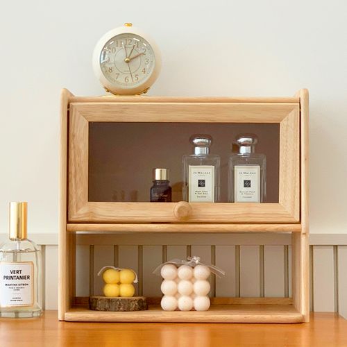 원목 2단 내추럴 우드 양념병 주방 선반장