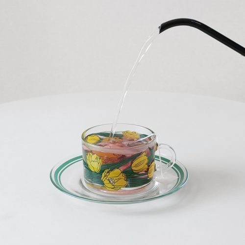 옐로우 튤립 찻잔 & 소서