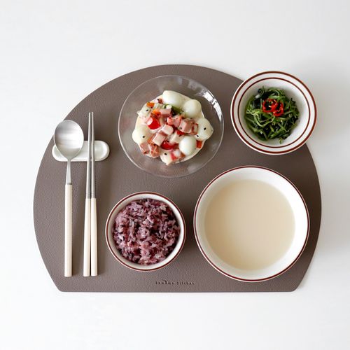 캔버라 인조가죽 반달 식탁매트 (옵션선택)