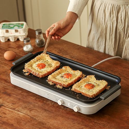 화이트 슬림 & 와이드 2구 인덕션 + 와이드 그릴팬