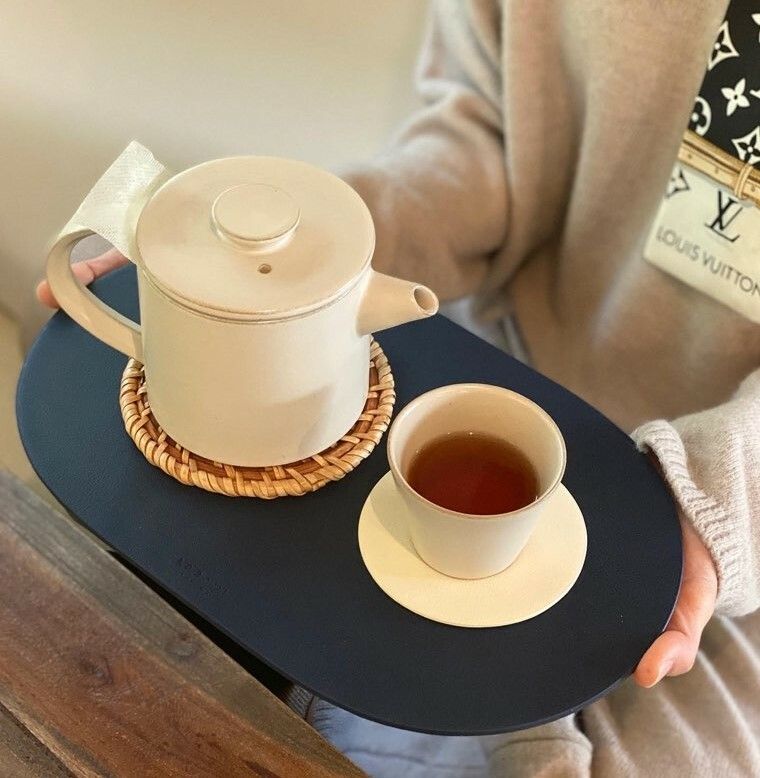 르엔미 타원 양면 방수 가죽트레이