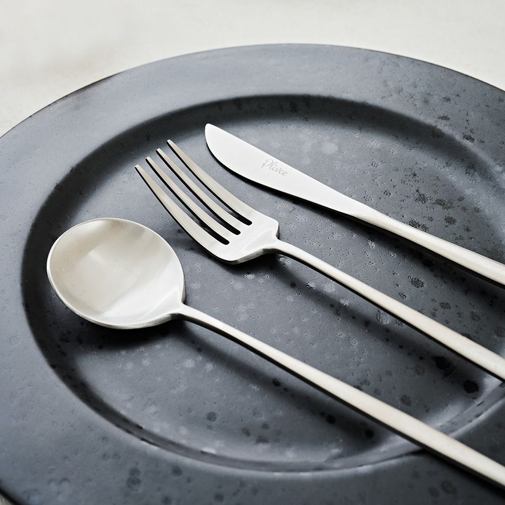 플리비체 국내산 스텐304/420 디저트 3종세트 (스푼+포크+나이프)