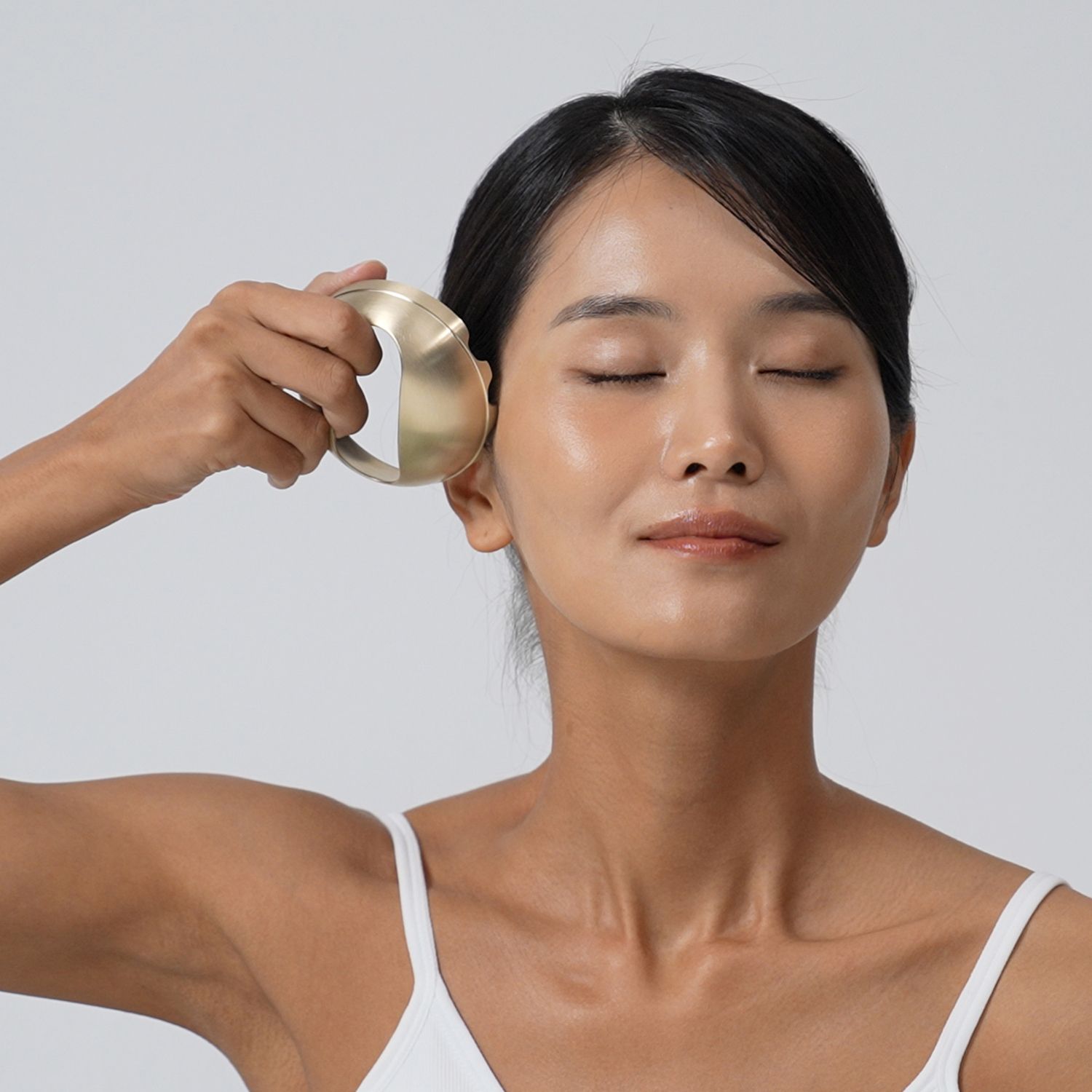 [놋담] 방짜유기 한손 괄사 마사지기(NEW)+누빔 파우치 증정