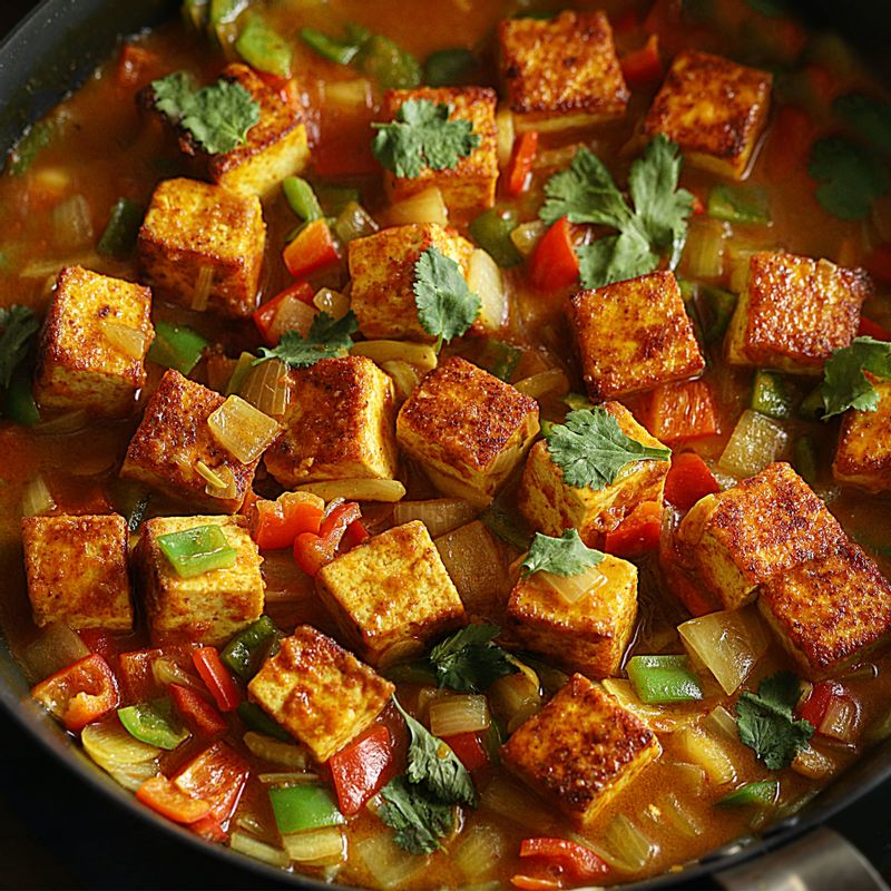 파프리카와 두부를 넣고 한소끔 끓여 완성해 주세요.