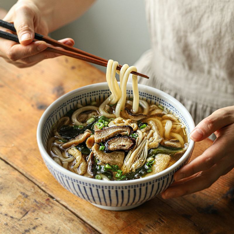 완성된 우동을 그릇에 담고 쪽파를 뿌려 맛있게 즐겨주세요.