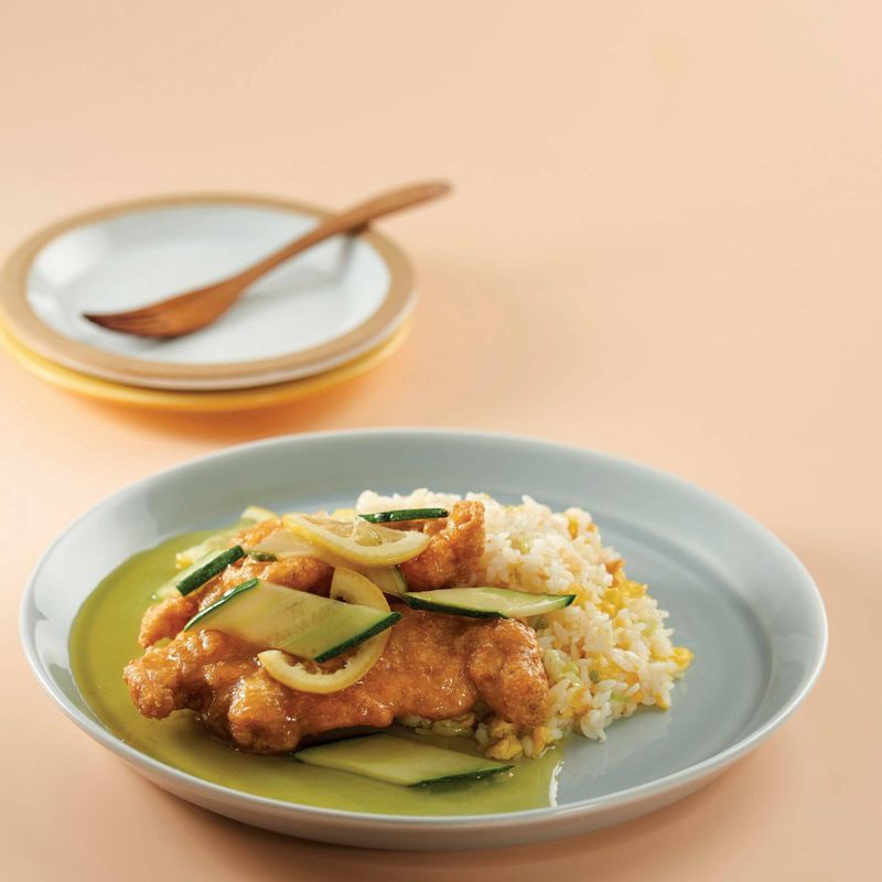 레몬 소스 치킨스테이크 덮밥