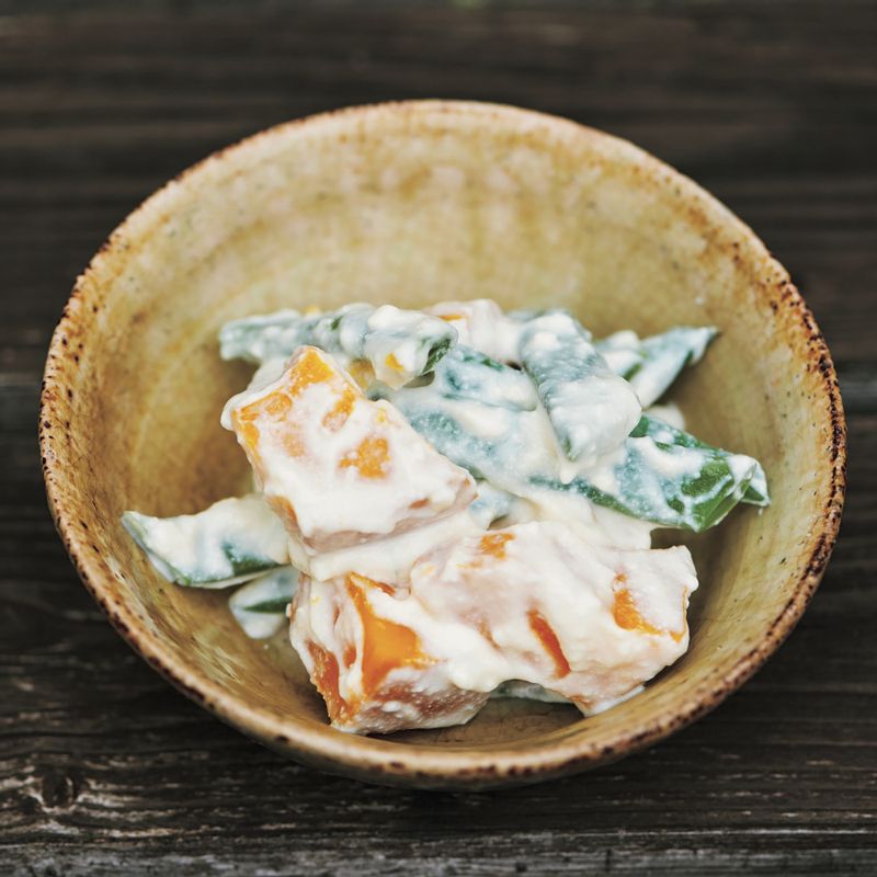 껍질 강낭콩 두부 무침