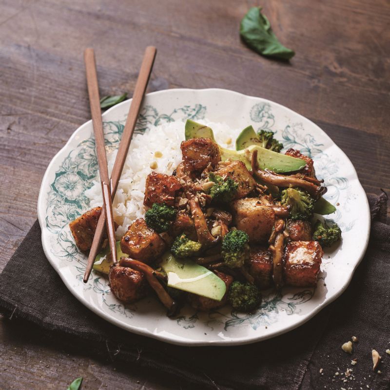 아보카도 버섯 덮밥