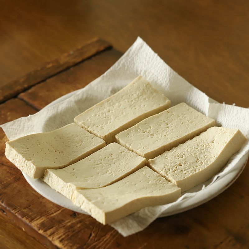 쪽파는 송송 썰고 두부는 1cm 두께로 잘라 키친타월로 물기를 제거해주세요.