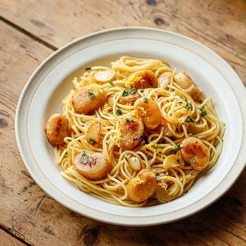 냉동관자,관자,파스타,스파게티,오일스파게티,관자파스타,홈스토랑,레스토랑