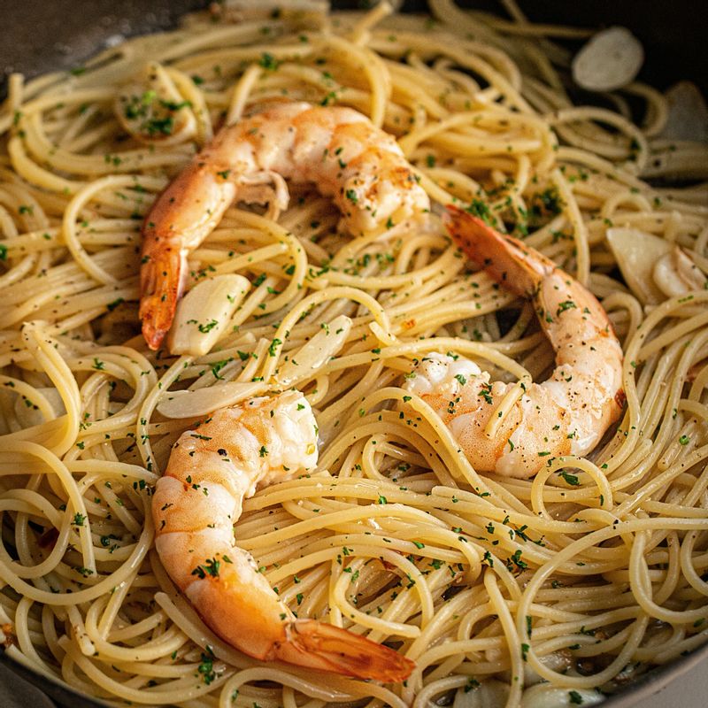 삶은 스파게티 면을 넣고 약간의 소금과 후추로 간을 하고 면과 소스가 겉돌지 않게 면수, 치킨스톡을 넣어주면서 볶아주세요. 마지막에 약간의 올리브오일과 이태리파슬리를 뿌리고 불을 꺼주세요.