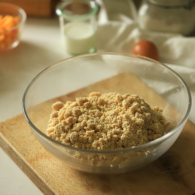 가루 재료에 녹인 버터를 넣고 주걱으로 섞어주세요