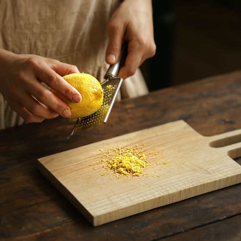 레몬은 레몬 제스트를 내고 반으로 잘라 레몬즙을 짜주세요.