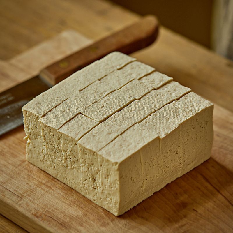 두부는 면포로 물기를 제거한 후 격자무늬로 칼집을 넣고 소금, 후춧가루를 뿌려주세요.
(tip. 두부의 물기를 최대한 제거하는 것이 중요해요. 체에 밭쳐 충분히 물기를 제거한 후 면포로 꾹 눌러주세요. 두부는 익으면서 점점 벌어지기 때문에 반 정도의 깊이로 칼집을 넣어주세요)