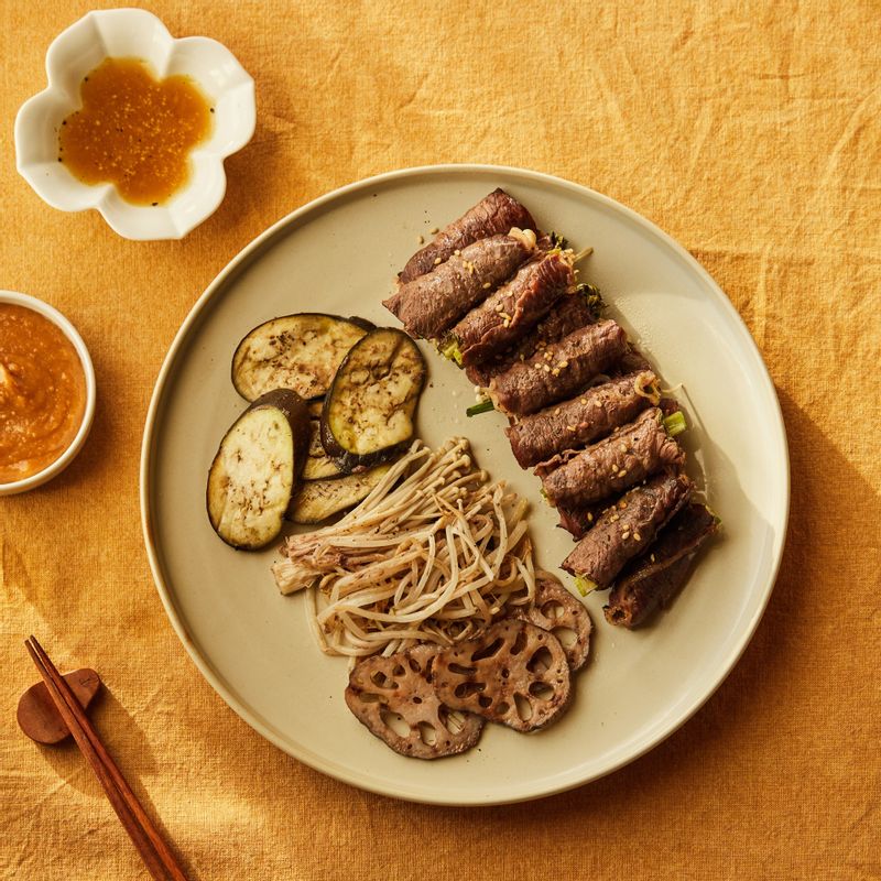 소고기, 깻잎, 찜요리, 초대요리, 한식, 메인요리, 스팀, 찜, 말이, 팽이버섯, 버섯